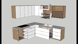 How to Design Kitchen Cabinet Manufacturing in 30 Minutes Sketchup Dynamic [upl. by Ecinnahs874]