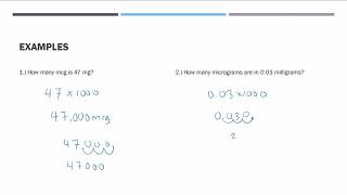 Metric Conversions Converting milligrams mg to micrograms mcg [upl. by Killion]