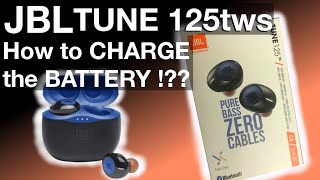 How to CHARGE the Battery of JBL TUNE125tws truly wireless Bluetooth earbuds [upl. by Ofori]