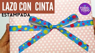 🎁Como hacer un lazo para REGALO con cinta estampada [upl. by Nayb]