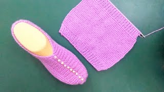 Knitting Ladies Shoes  Socks  Slippers Easy And Beautiful [upl. by Harri]