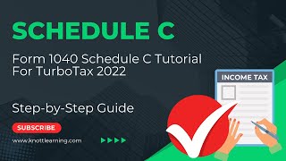 TurboTax 2022 Form 1040  Schedule C Tutorial [upl. by Nnairam355]