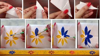 very easy gadapa design using paper  simple trick to cut design paper [upl. by Acsehcnarf298]