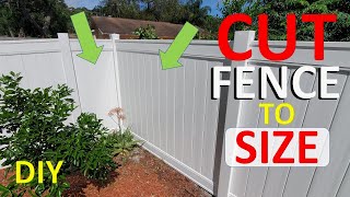 How to Cut Vinyl Fence to FIT Narrow Sections  Cutting Vinyl Fence to Size [upl. by Baseler]