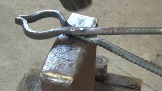 How to Forge a Pair of Blacksmithing Tongs Out of Rebar [upl. by Amalberga260]