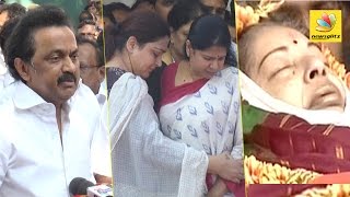 Jayalalitha is an irreplaceable Iron Lady  Stalin Emotional Speech at Funeral  Kanimozhi [upl. by Tirrag]