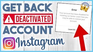 How to Restore  Recover a Banned Disabled or Deactivated Instagram Account in 2020 [upl. by Romelda]