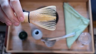 Preparing a New Matcha Whisk Chasen  Matcha Basics [upl. by Halbert298]