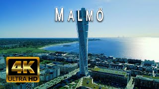 MALMÖ 4K  Sweden 🇸🇪 by Drone  Scenic Relaxation with City Sounds [upl. by Sherrard]