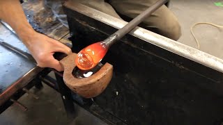 How to Blow Glass Making a Simple Cylinder Cup or Vase [upl. by Annod2]