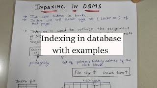 Indexing In DBMS  Why Indexing is used  With Examples  Basics 12 [upl. by Taft959]