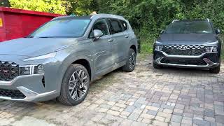 Hampton Gray vs Portofino Gray vs Calypso Red 2023 Hyundai Santa Fe Calligraphy [upl. by Yecart100]