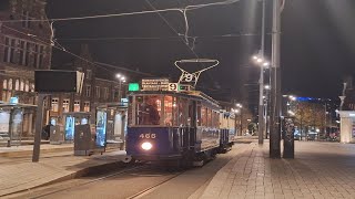 Museumtrams tijdens Museumnacht Amsterdam 2112024 [upl. by Yelrac]