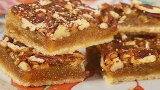 Pecan Squares Recipe Demonstration  Joyofbakingcom [upl. by Tanny440]