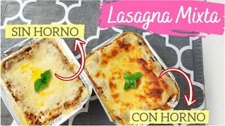 LASAÑA MIXTA Sin horno y con horno🔥 [upl. by Lorette]