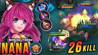 26 Kills Best Nana One Shot Build amp Emblem  Build Top 1 Global Nana  MLBB [upl. by Rhiana95]