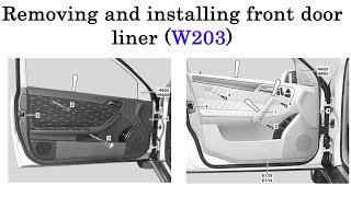 Removing and installing front door liner on CClass W203 [upl. by Myrlene]