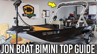 JON BOAT BIMINI TOP GUIDE  Everything you need to know [upl. by Aisela]