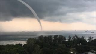 Huge Waterspout Appears Off Singapores East Coast Park [upl. by Tayib323]