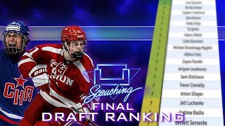 FINAL NHL DRAFT RANKINGS Scouching Live [upl. by Elleirbag]