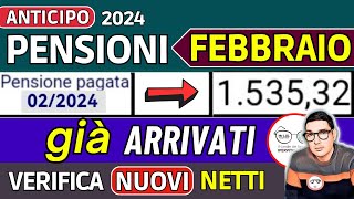 ANTICIPO⚡️ PENSIONI FEBBRAIO 2024 ➡ CEDOLINI NUOVI IMPORTI ARRIVATI❗️ AUMENTI ARRETRATI TAGLIO IRPEF [upl. by Carolee588]