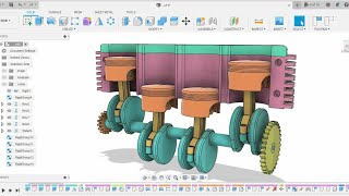 Engine Assembly In Fusion 360  Fusion 360 Tutorial for Absolute beginners [upl. by Atneuqal]