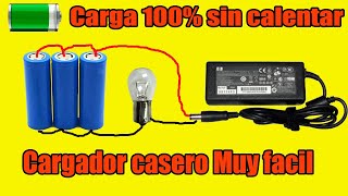 🔋🔌Cargador para baterias de LITIO casero✅Con Bombillo💡👍 [upl. by Dub]