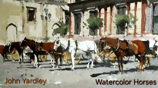 John Yardley Watercolor Paintings Horse and Phaeton  Slideshow [upl. by Alyose510]