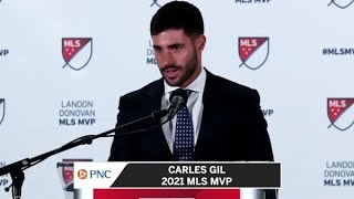 Revs Carles Gil Earns 2021 MLS MVP Award [upl. by Onailerua]