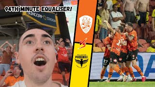 94TH MINUTE EQUALISER  BRISBANE ROAR vs WELLINGTON PHOENIX VLOG [upl. by Aveline]