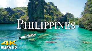 FLYING OVER PHILIPPINES 4K UHD Amazing Beautiful Nature Scenery amp Relaxing Music for Stress Relief [upl. by Annaej162]