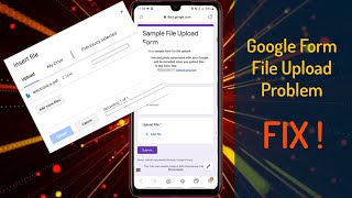 FIX 2024  Google Forms File Not Uploading Problem in Android  Drive Upload  English Subtitle [upl. by Nilok]