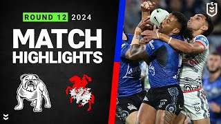 NRL 2024  Bulldogs v Dragons  Match Highlights [upl. by Aerdnaed677]