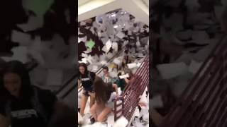 Students on the last day of school throw an insane amount of paper down the stairs [upl. by Hteazile933]