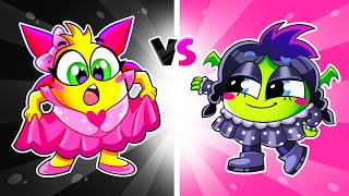 Pink vs Black The Color Challenge  A Vibrant Duel Song with Fluffy Friends 🎶 [upl. by Drummond]