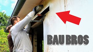 Fenstersturz in Fassade einbauen  Fenster einbauen selber machen  BauBros Folge 121 [upl. by Aihsetan]