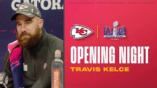 Travis Kelce “What a time to be alive baby”  Super Bowl LVIII Opening Night [upl. by Yenahc]