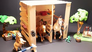 Schleich Horse Stable DIY  Easy Schleich Stall Tutorial [upl. by Konstance]