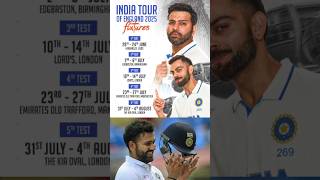 India Tour Of England 2025 Fixtures ytshorts shorts video rohitsharma trendingshorts cricket 💥 [upl. by Esenej]