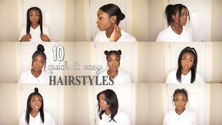 10 Super Quick amp Easy Hairstyles  For Relaxed hair [upl. by Erda]