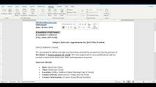 Mail merge in Microsoft world by using excel data TECH LEARNER [upl. by Valerie744]