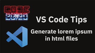 VS Code tips — Generate lorem ipsum in html files [upl. by Marysa]