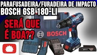 Testando a ParafusadeiraFuradeira de impacto GSB 180 Li BOSCH a bateria 18V com KIT [upl. by Henrieta264]