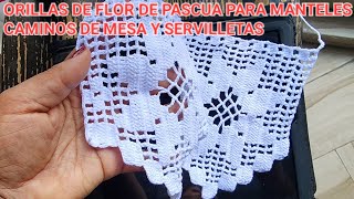 orillas de nochebuenas a crochet para mantel o servilletas [upl. by Stulin]