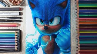 Drawing Sonic the Hedgehog  Fame Art [upl. by Nnyletak797]