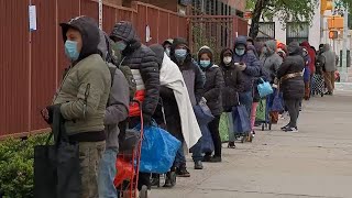 Line at Queens food pantry stretches for 8 blocks [upl. by Mckale]