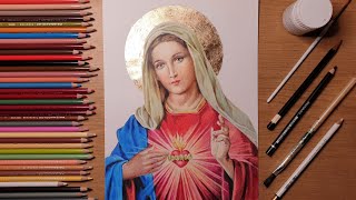 Drawing Virgin Mary mother of Jesus [upl. by Otreblon445]