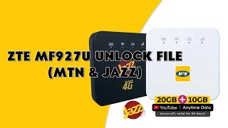 ZTE MF927U Unlock File MTN amp JAZZ Old Security  romshillzz [upl. by Gilus877]