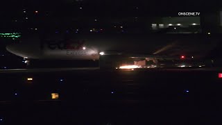 FedEx Aircraft Performs Emergency Landing Caught On Camera [upl. by Petra641]