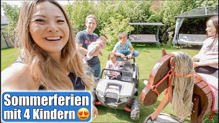 Sommerferien mit 4 Kindern 😍 Spiel Spaß im Garten Lecker Eiskaffee amp Urlaub dm Haul Mamiseelen [upl. by Flint189]